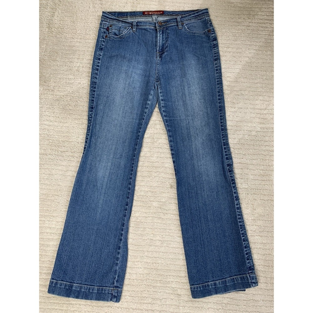 Vintage Y2K Z. Cavaricci Women's Bootcut Flare Jeans Size 14 Mid Rise Med Wash